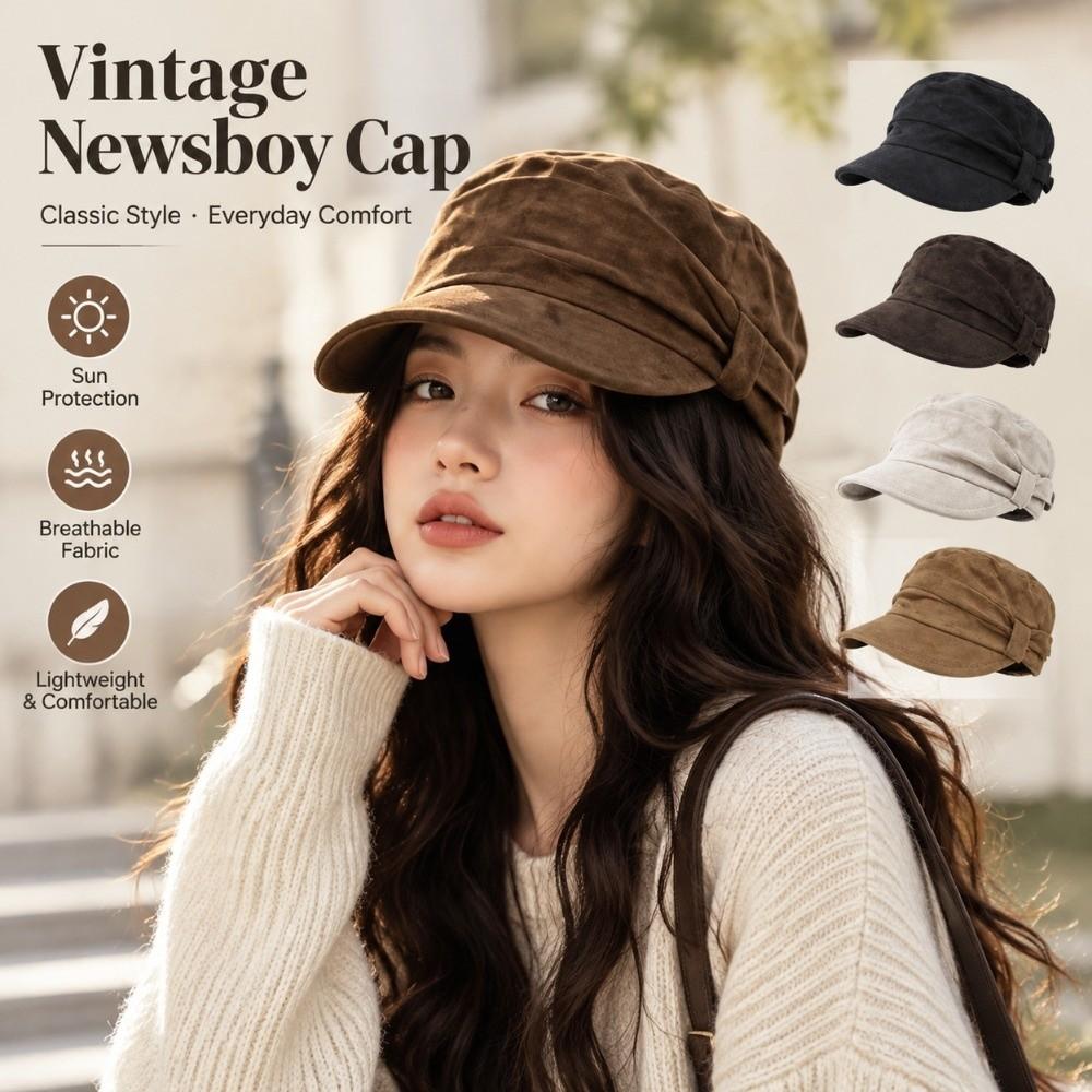Warm Octagonal Cap Wind Resistant Vintage Literary Hat Japanese Minimalist Hat Fall Winter Wear