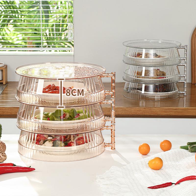 Multi-layer Kitchen Table Cover: Insulating Dustproof Lid for Leftovers and Food Storage Two-tier янтарь