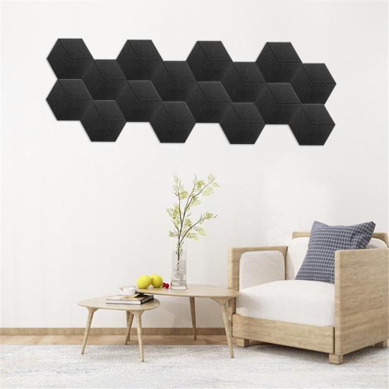 12Pcs Soundproof Wall Panel Self-Adhesive Sound Absorbing High Density Thick Acoustic Foam Panel Home Studio Noise Reduction Wall Panel