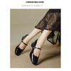 Patent Leather Thick High-heeled, New Women's Hundred with A Word with High-heeled Women's Single Shoes, Women's High-heeled Shoes, Elegant