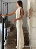 Women's Elegant One-Shoulder Summer Dress - Solid Color Draped Fashion