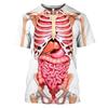 Male Skeleton Internal Organs 3D Printing T Shirt Men Human Structure Diagram Summer Short Sleeve T-shirt Funny Tops Tee Clothes