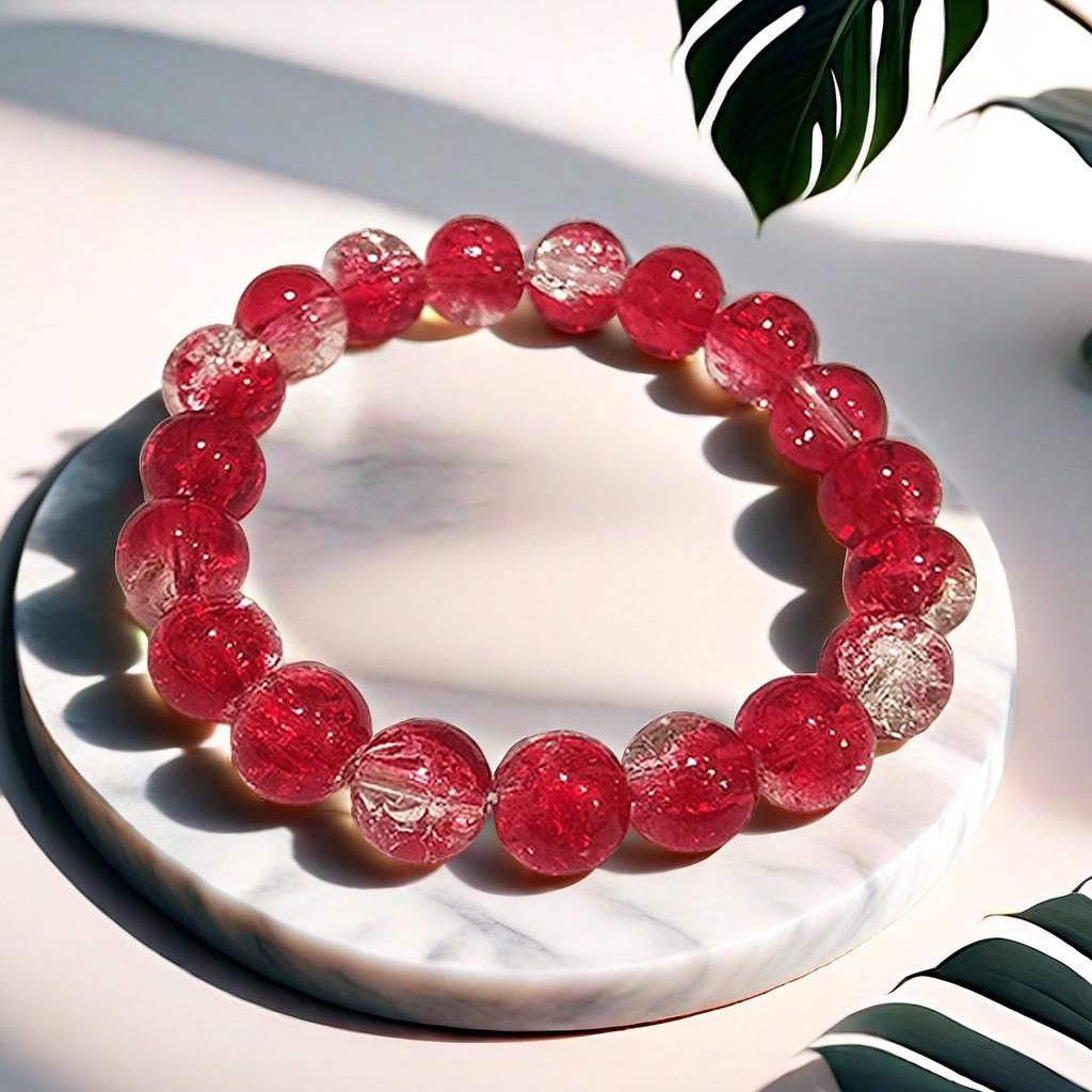 10mm Dopamine Jade Crushed Glass Bracelet: Women's Light Luxury Fidget Beaded Bracelet