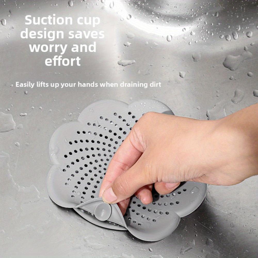 5pcs Silicone Floor Drain Cover Kitchen Anti-blocking Sink Filter Bathroom Anti-hair Sewer Filter Screen