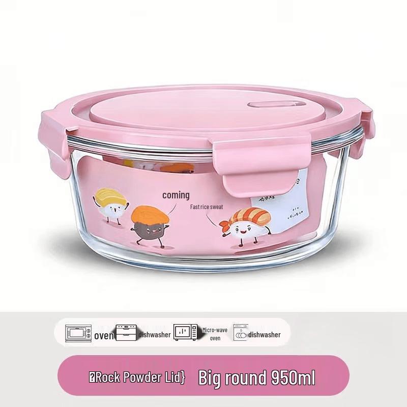 Ru Han Round Glass Bento Box Set with Lid