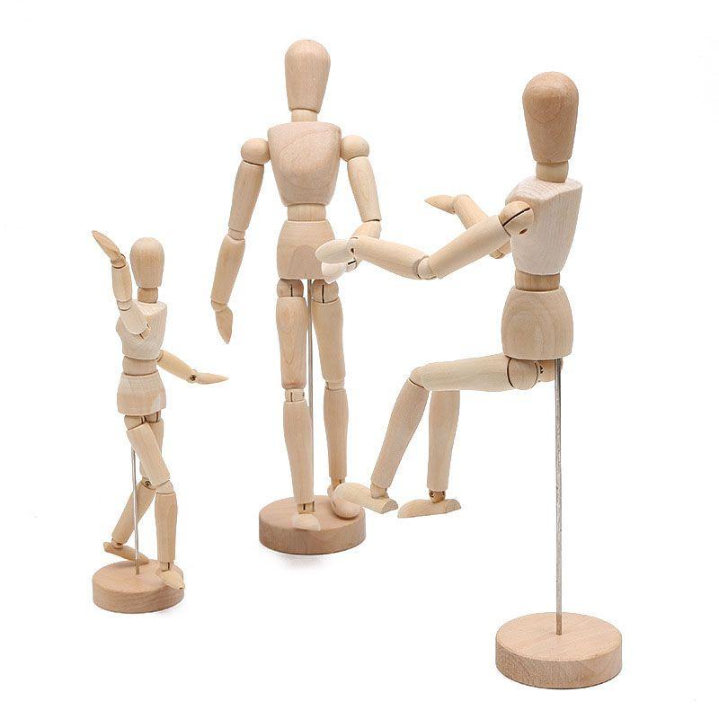 Wooden Human Artist Manikin Drawing Model Unisex Male Female Sketching Tool