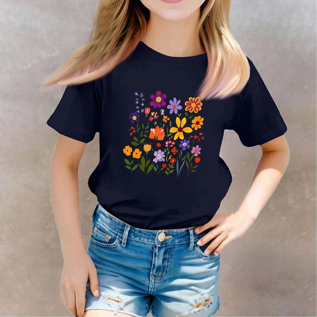 Kleinkind Mädchen Jungen T-Shirts Kinder Top Jungen und Mädchen Bedrucktes Kurzarm T-Shirt