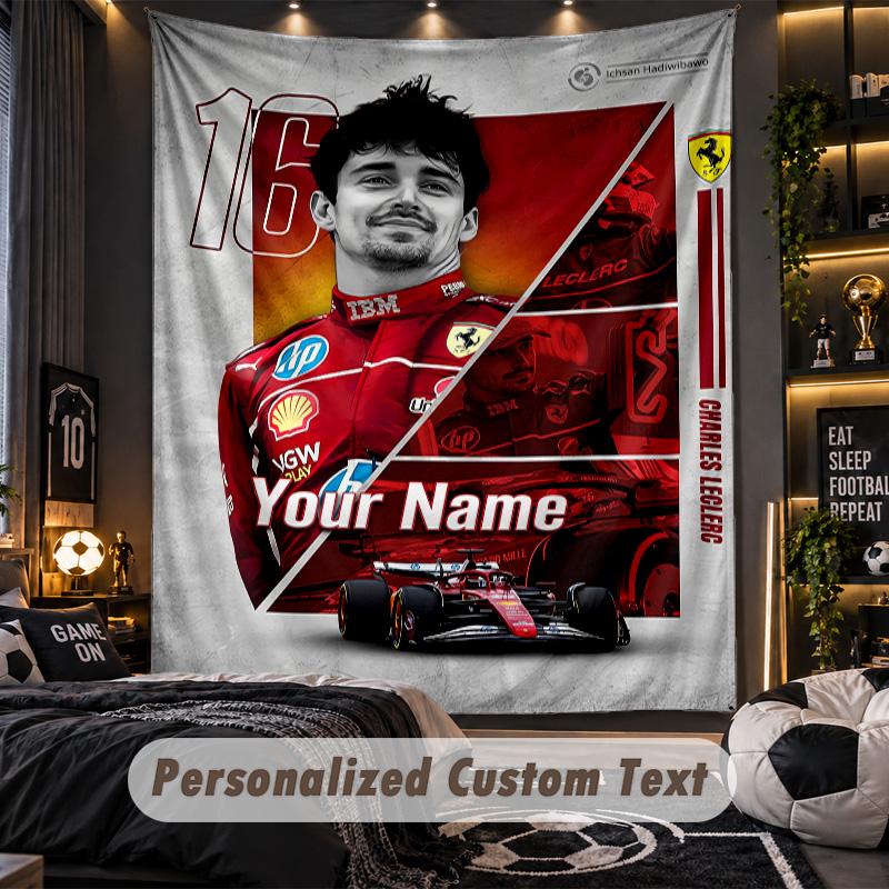 TapestryCharles Leclerc Custom Name Text Personalized Wall Hanging Tapestry Home Wall Decor