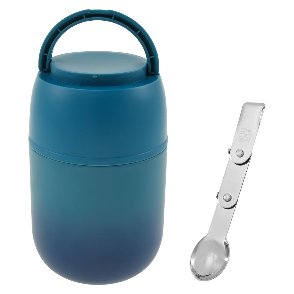 Insulated Food Container 500 ml Food Grade 304 Stainless Steel Food Thermal Jar Leakproof Soup Thermos Jar with Folding Spoon