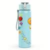 1PC Planet Rocket Color Splash Graphic 750ml Color Plastic Water Bottle Leakproof Flip Straw Lid For Sports Office Home Use