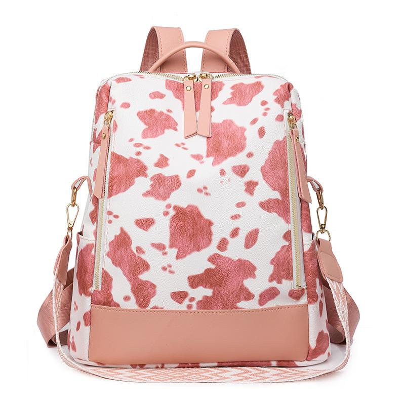 Студенческий рюкзак Рюкзак с принтом бабочек Женский уличный противоугонный дорожный рюкзак розовый