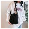 2024 New Women's Chest Bag Summer Small Fresh Casual Nylon Canvas Bag Street Fashion Cute Girl Minimal Crossbody Bag White Green Purple Black