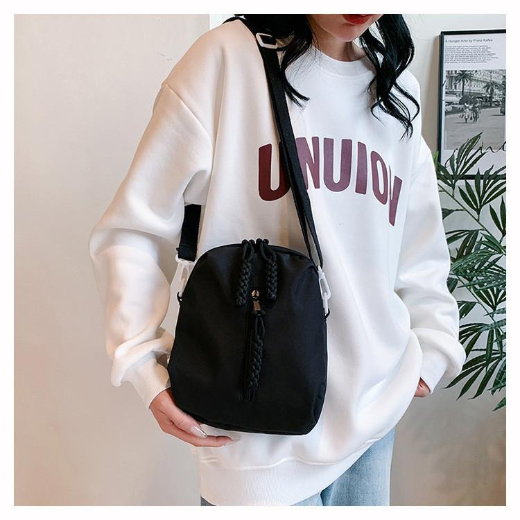 2024 New Women's Chest Bag Summer Small Fresh Casual Nylon Canvas Bag Street Fashion Cute Girl Minimal Crossbody Bag White Green Purple Black