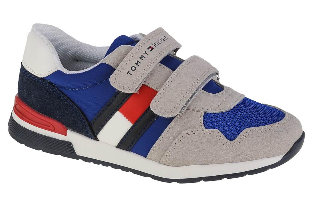 Tommy Hilfiger Low Cut Velcro Sneaker T1B4-32236-1040X602, per Ragazzo, Sneakers, grigio