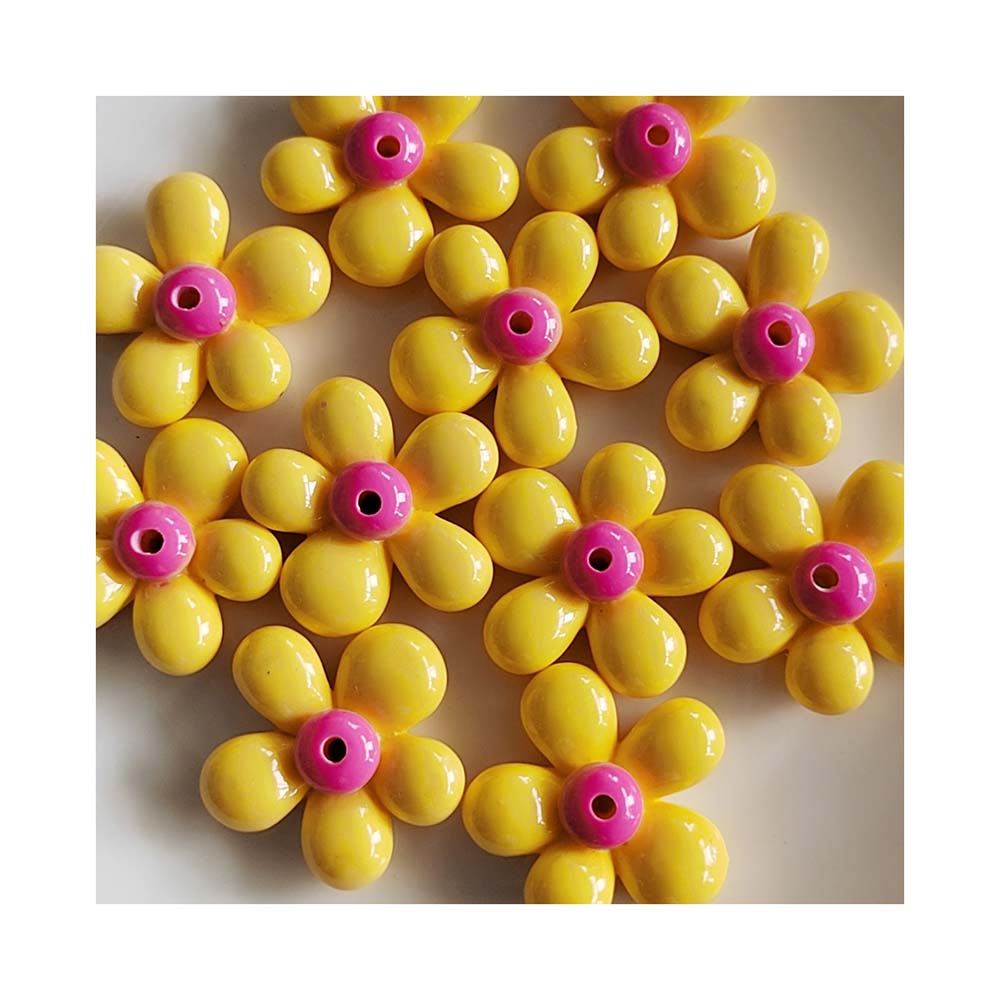 New 30mm Acrylic Flower Beads Loose Spacer Beads for Jewelry Making DIY Handmade Bracelets Accessory Pen Beads Charms 30mm