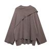 Asymmetric Short Knit Coat Scarf ZA Style Winter Fashion Women