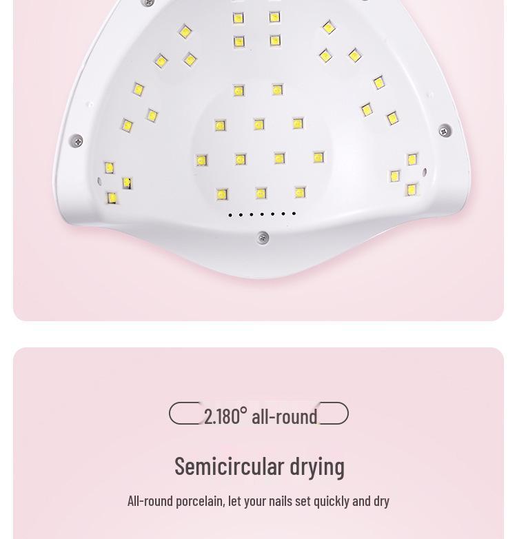 80W LED Nail Art Fast-Drying Lamp for Salon & Home - Quick Dry Gel Polish Therapy, No Hand Darkening