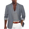 Giacca da abito casual da uomo in misto lino color cachi chiaro