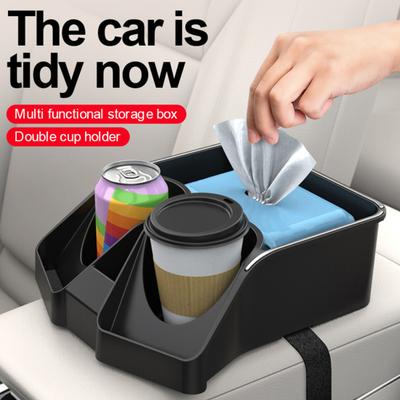 Universelle Auto-Armlehnen-Aufbewahrungsbox Mittelkonsole Armlehnenbox mit Getränkehalter