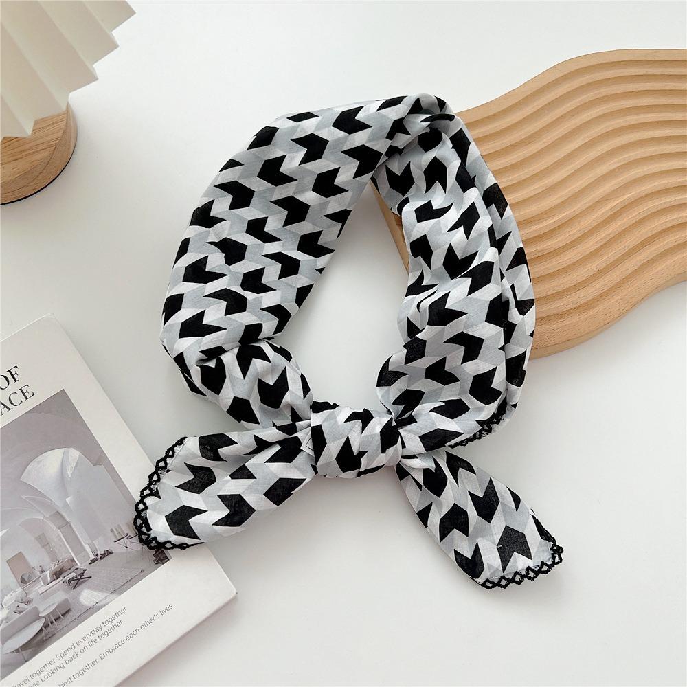 Floral Cotton Linen Print Scarves Scarf Hair Band Square Handkerchief  Scarf Accessories