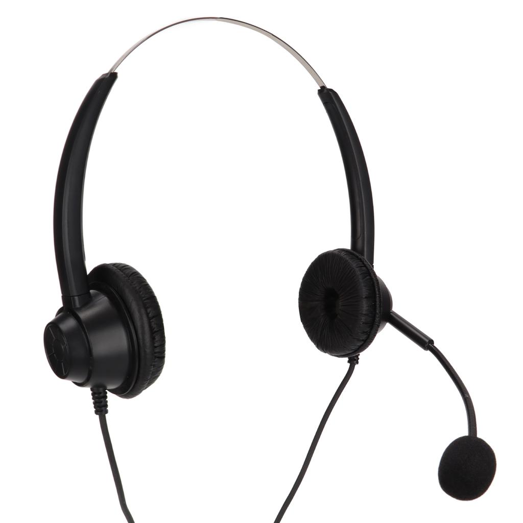 H360D‑3.5‑MV Binauraler Kundenservice-Headset Schwarz Verstellbares Telefon-Headset für 3,5-mm-Kopfhöreranschluss