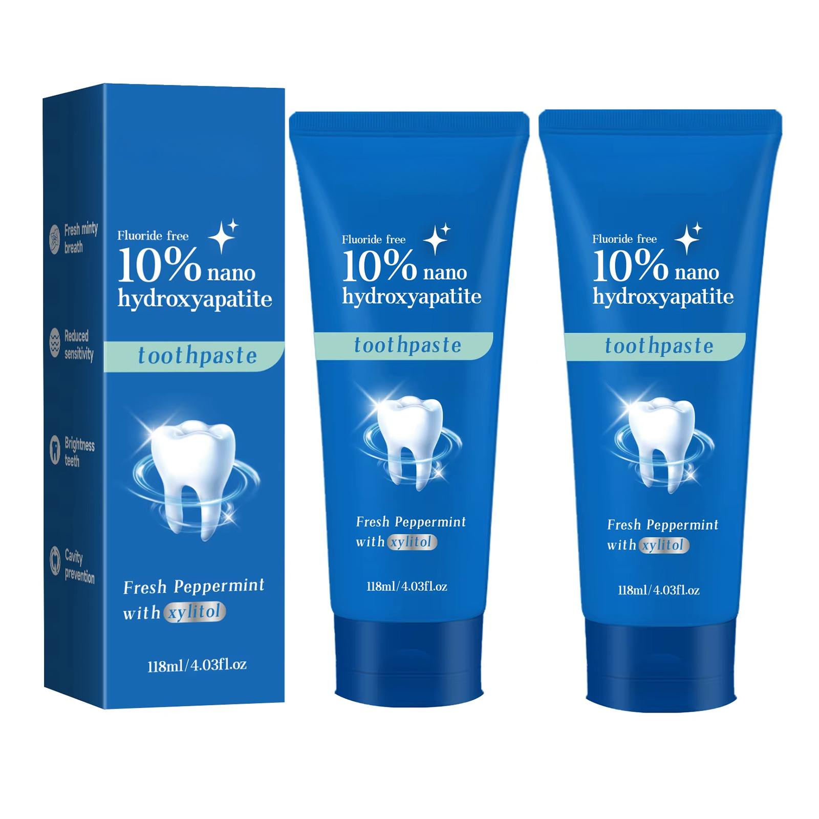 

Зубная паста с гидроксиапатитом Refresh Предотвращение кариеса Удаление пятен Дым Кофе Чай Пятна Чувствительные зубы Гигиена полости рта 2PCS