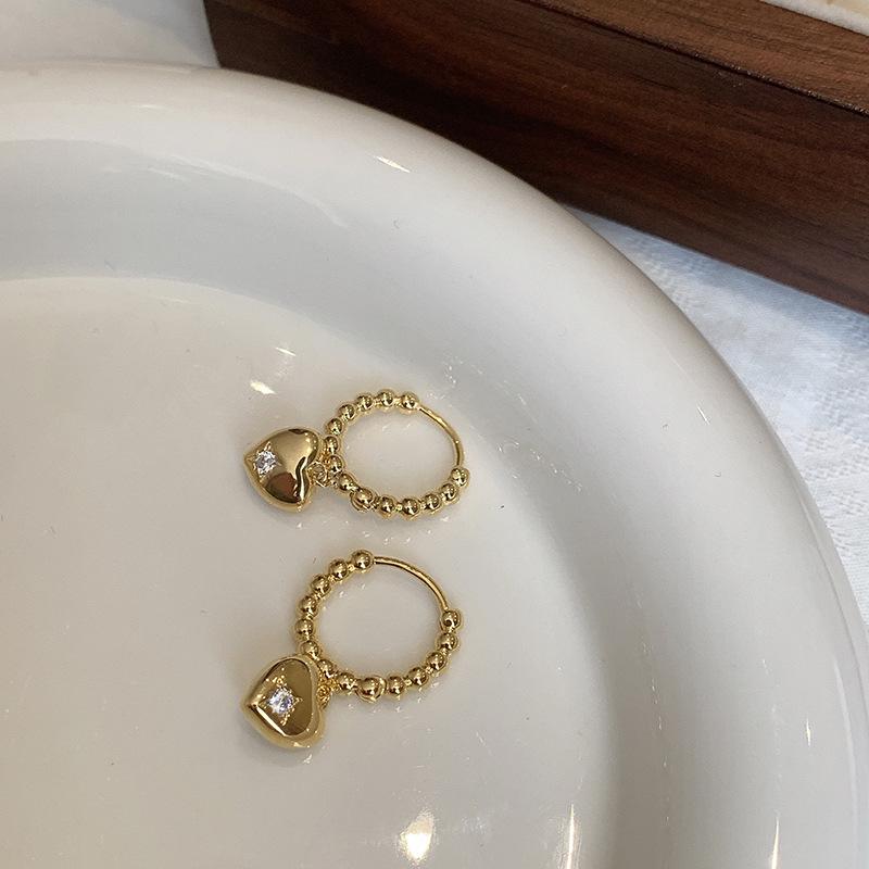 

Gold-Plated 925 Sterling Silver Heart & Starburst Hoop Ear Cuffs - Trendy, High-End Women s Earrings with Unique Design