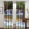3D Printed Sunshine Forest Waterfall Curtains for Bedroom Drapes Mountain Stream Natural Landscape Window Curtain Living Room
