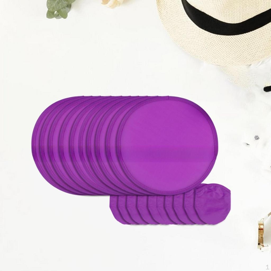 10 Pieces Folding Fan ,Flying Disc Summer, Classic ,Diameter 20 cm, Round Portable for