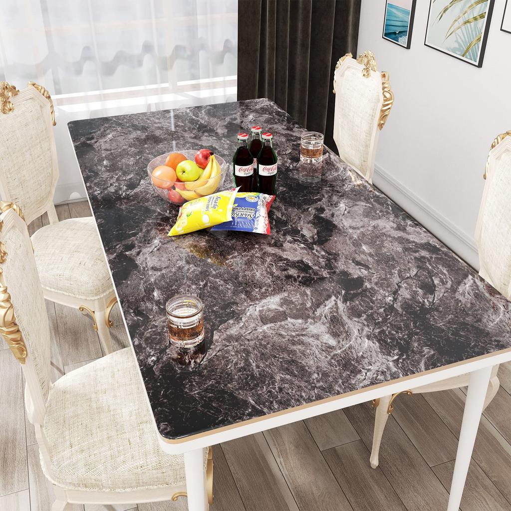 YENHOME Cutting Sheet, Marble Sheet, 76cm x 3m, Peel-and-Stick Wallpaper Sticker, Light Black, Self-Adhesive Wallpaper, Glossy Wallpaper Cloth, Waterp