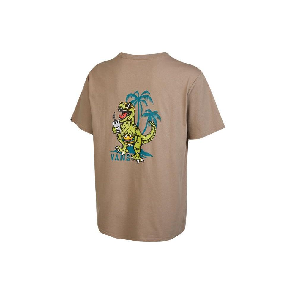 Vans Logo Print Breathable Training Casual Solid Color Crew Neck Short Sleeve T-Shirt Men Tops Brown VN0A7TR6YEH