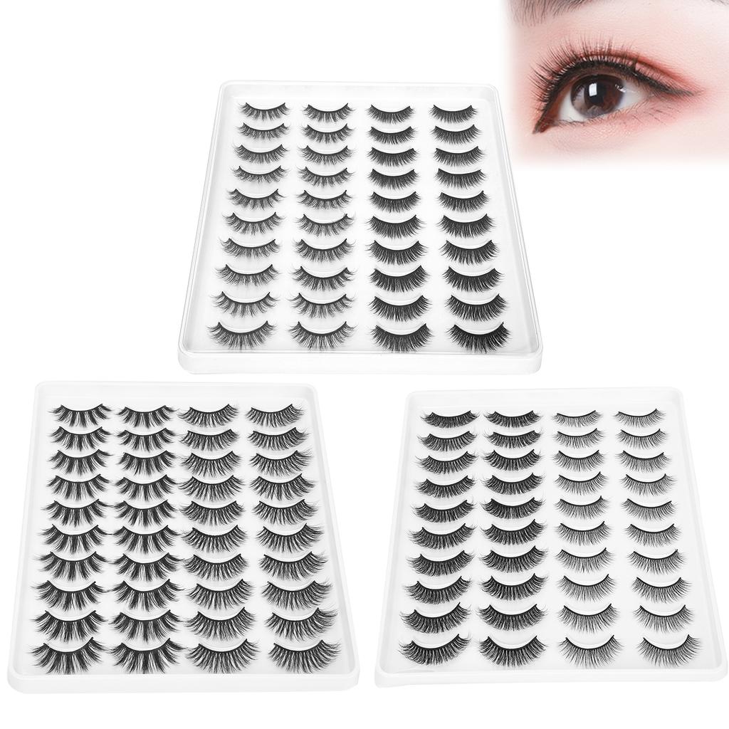 20 Pairs Makeup Long Thick False Eyelashes Daily Use Curly Dense False Lashes Set