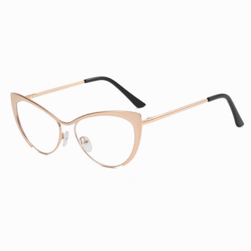 

Новые модные ретро анти-синий свет кошачий глаз женские очки металлическая оправа чтение компьютер прозрачные линзы женские простые очки