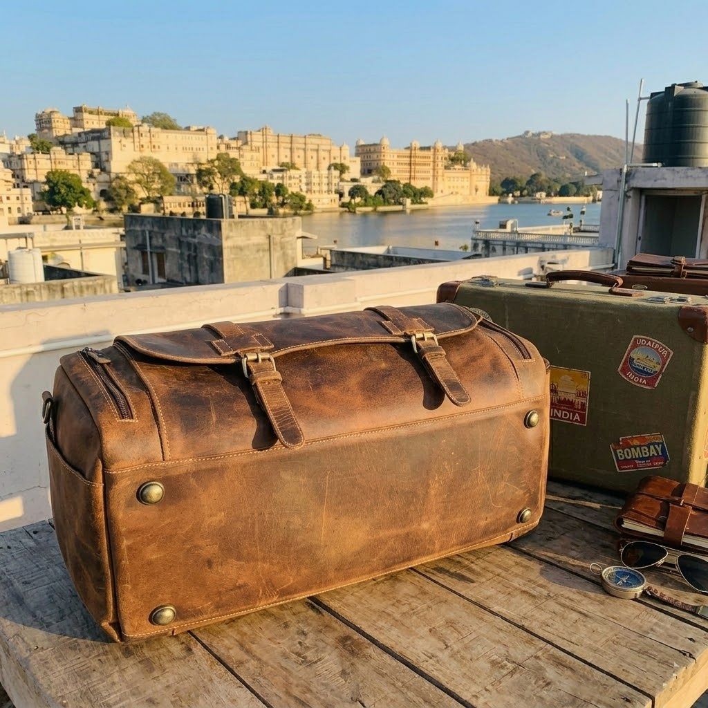 Reisetasche aus echtem Leder, Wochenendgepäck, Reisetasche aus Büffelleder