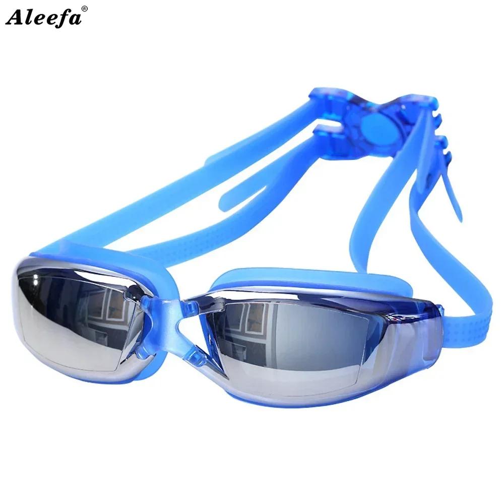 Herren Damen Kurzsichtigkeit Schwimmbrille für Erwachsene mit Anti-Beschlag-Spray, Poolbrille Wasserdicht