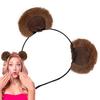 Brown Ears Headband Adjustable Cute Fuzzy Funny Ears Hairband Bear Costume Accessories for Kids Teens Women Holiday Christmas