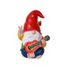 Skurrile Gitarre spielende Gnomenstatue, bunt, Harz, Gartenzwerg, Außendekoration, Hof, Balkon, Veranda, Neujahrsgeschenkidee