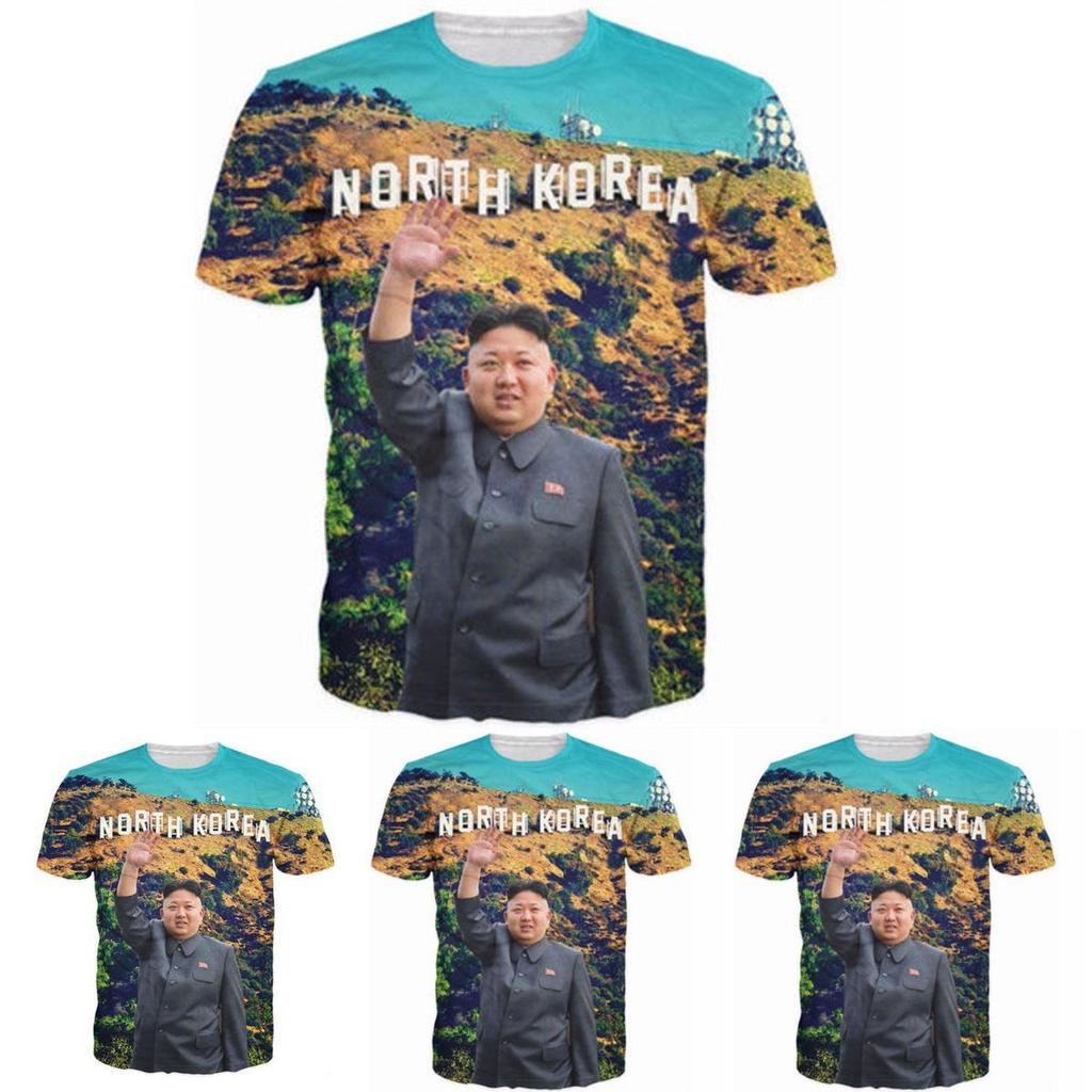 Moda Fresca Nueva Unisex Kim Jong Un Divertida Impresión 3D Casual Camiseta Top