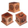Wooden Incense Burner Box Hollow Out Incense Burning Incense Box with Lid for Farmhouse Studio Living Room Tea Room Yoga