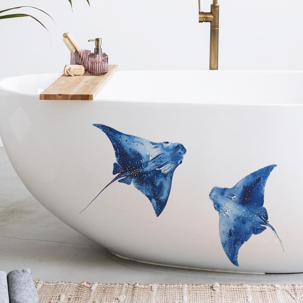 Cartoon Sea Devil Fish Bedroom Home Bathroom Background Landscaping Wall Sticker