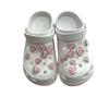 1 Set Rosa Schuhanhänger Set Kreative DIY Schuhblume Diamant Schmetterling Perlenblume Abnehmbare Kette Schnalle Mädchen Schuhdekoration