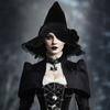 Baroque Wizard Cap Gothic Queen Halloween Witch Hats Foldable   Adult