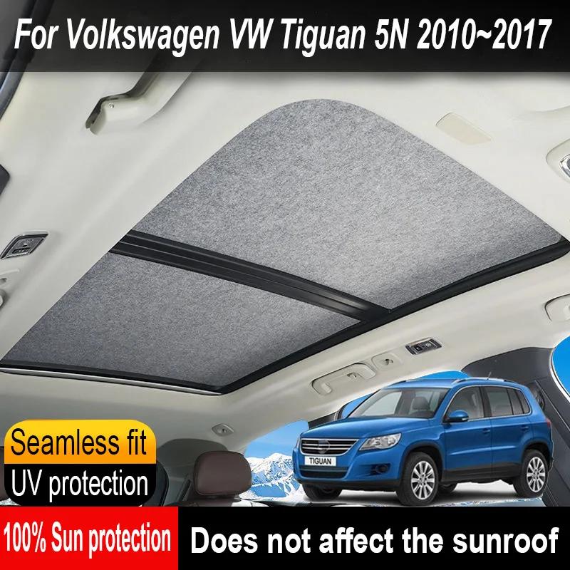 Car Sunroof Insulation Roof Visor For Volkswagen VW Tiguan 5N 2010~2017 16 Anti-UV Electrostatic Adsorption Sky Curtain Sunshade