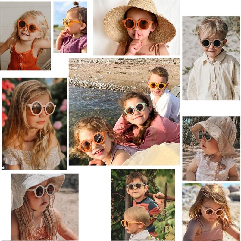 Summer Retro Round Kid Polarized Sunglasses UV 400 for Protection Child Sunglasses Holiday Outdoor