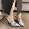 Fashion Low Sandals Woman Leather Suit Female Beige All-Match Large Size Block Heels Shoes Lady 2025 Round Toe Low-heeled Comfort Black