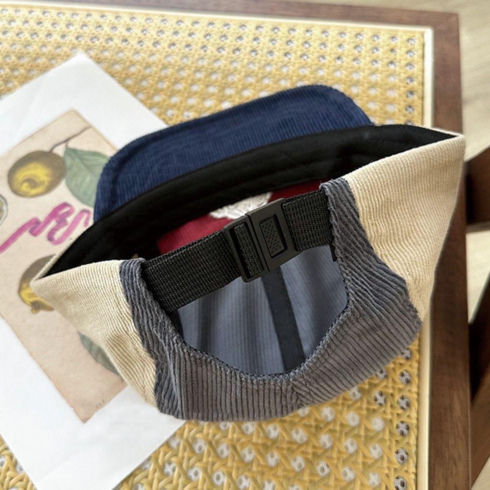 Vintage Short Brim Baseball Cap Casual Trucker Cap Winter Snapback Hat  for Men Women