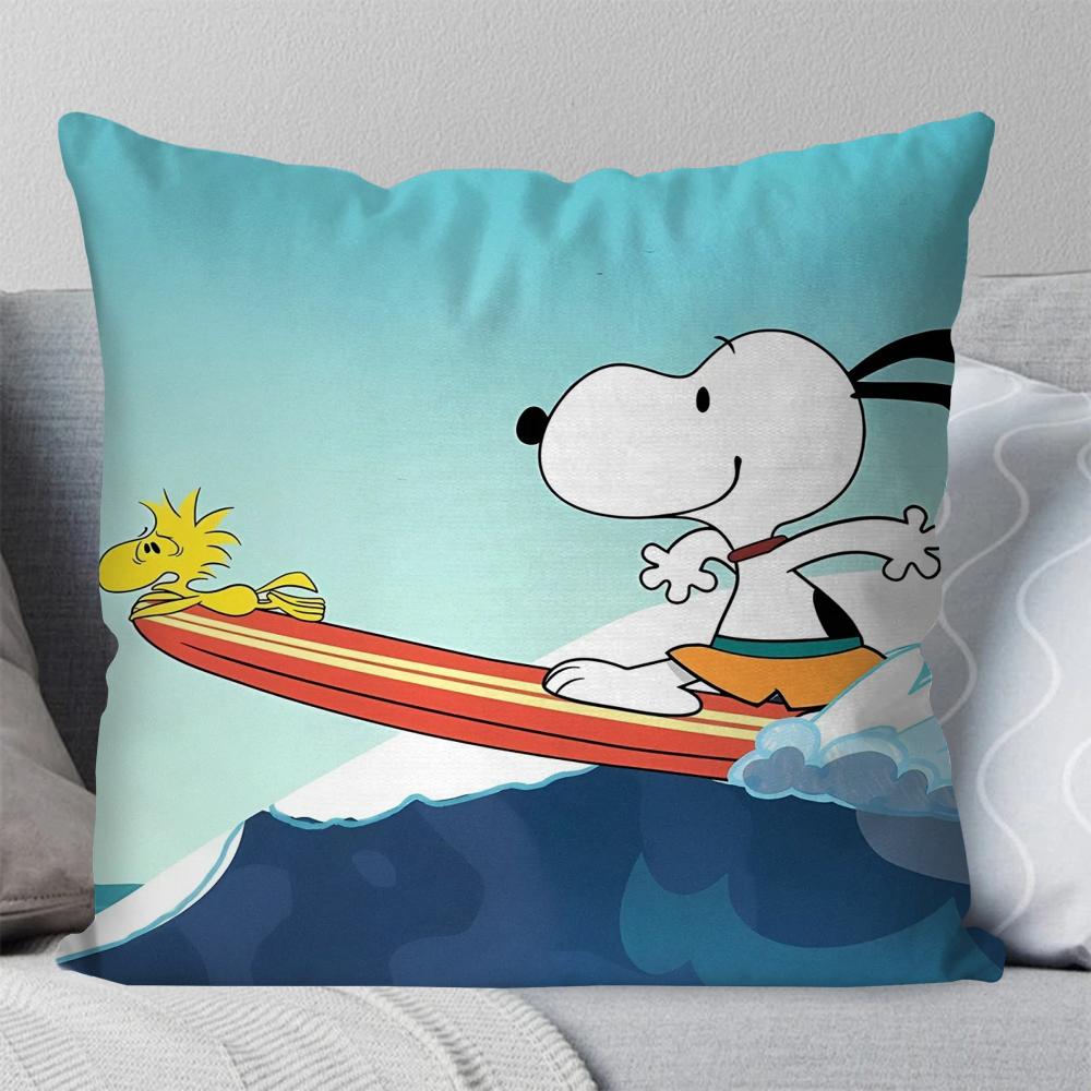 1Pc Comic Character S-Snoopy Pillow Case Square Pillow Bedroom Sofa Leisurecomfort Cushion Car Living Room Home Decoration 40X40