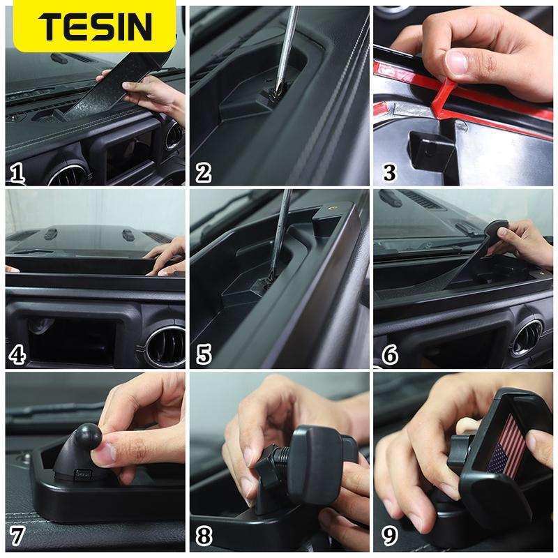 Mobile Phone Holder Storage Organizer Box Accessories For Jeep Wrangler JL Gladiator JT 2018    2022 Interoir