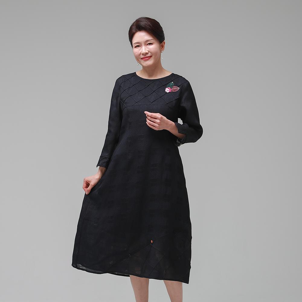 Halanghanbog Natural Deuri Summer Women'S Rayon Dress Navy