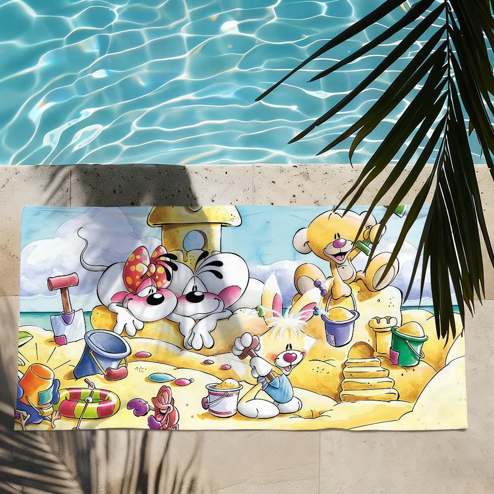 Dessin Animé D-Diddl amour mignon kawaii rose Serviette Séchage Rapide Serviettes de Plage Conviennent Pour Piscines Camping Yoga Et la Salle de Sport